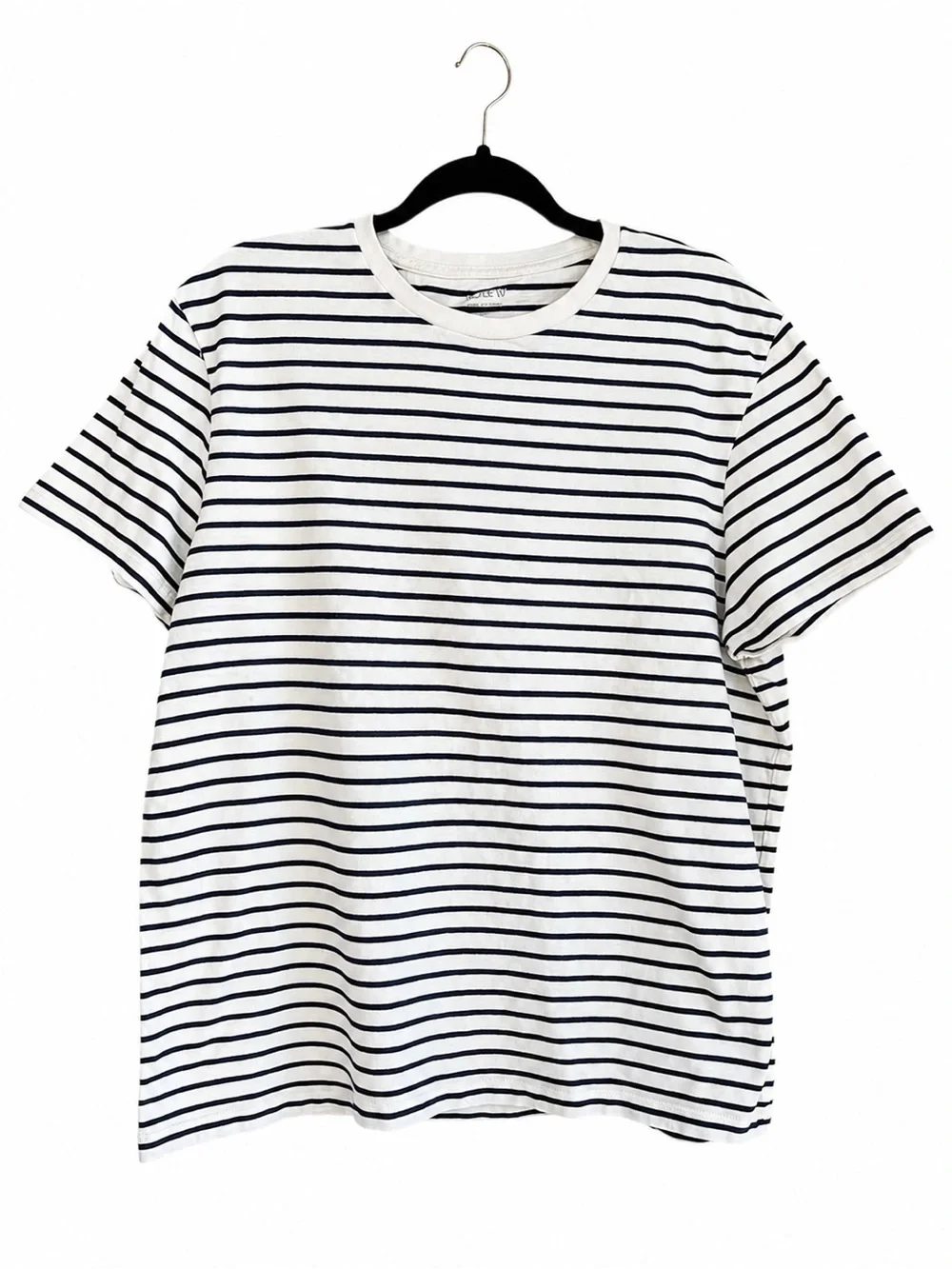 J.Crew Oversized Striped T-Shirt XL White Navy 100% Cotton Relaxed Fit